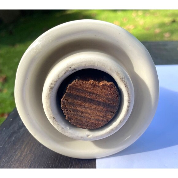 Vintage Westinghouse White Porcelain Spool Insulator "W" Logo w/ Wooden Post - Picture 7 of 8